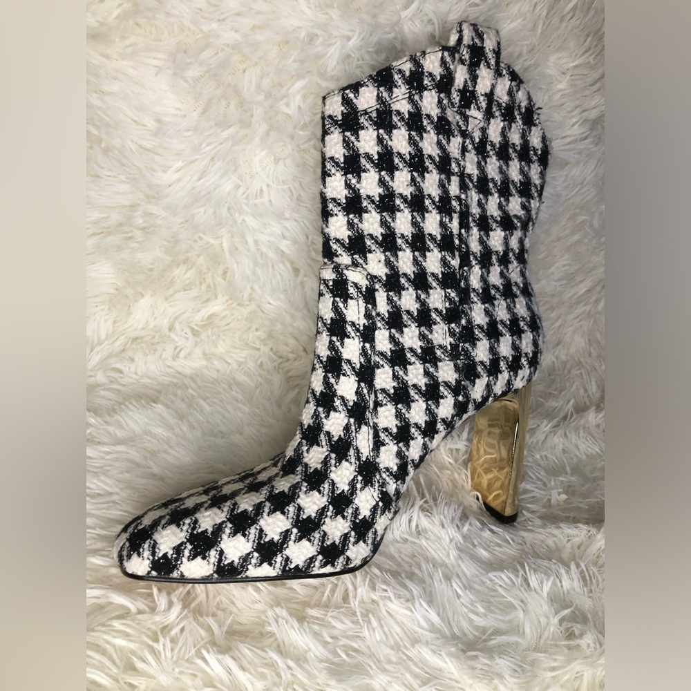 Black and White Houndstooth Women's Boots size 8.5 - Picture 8 of 16